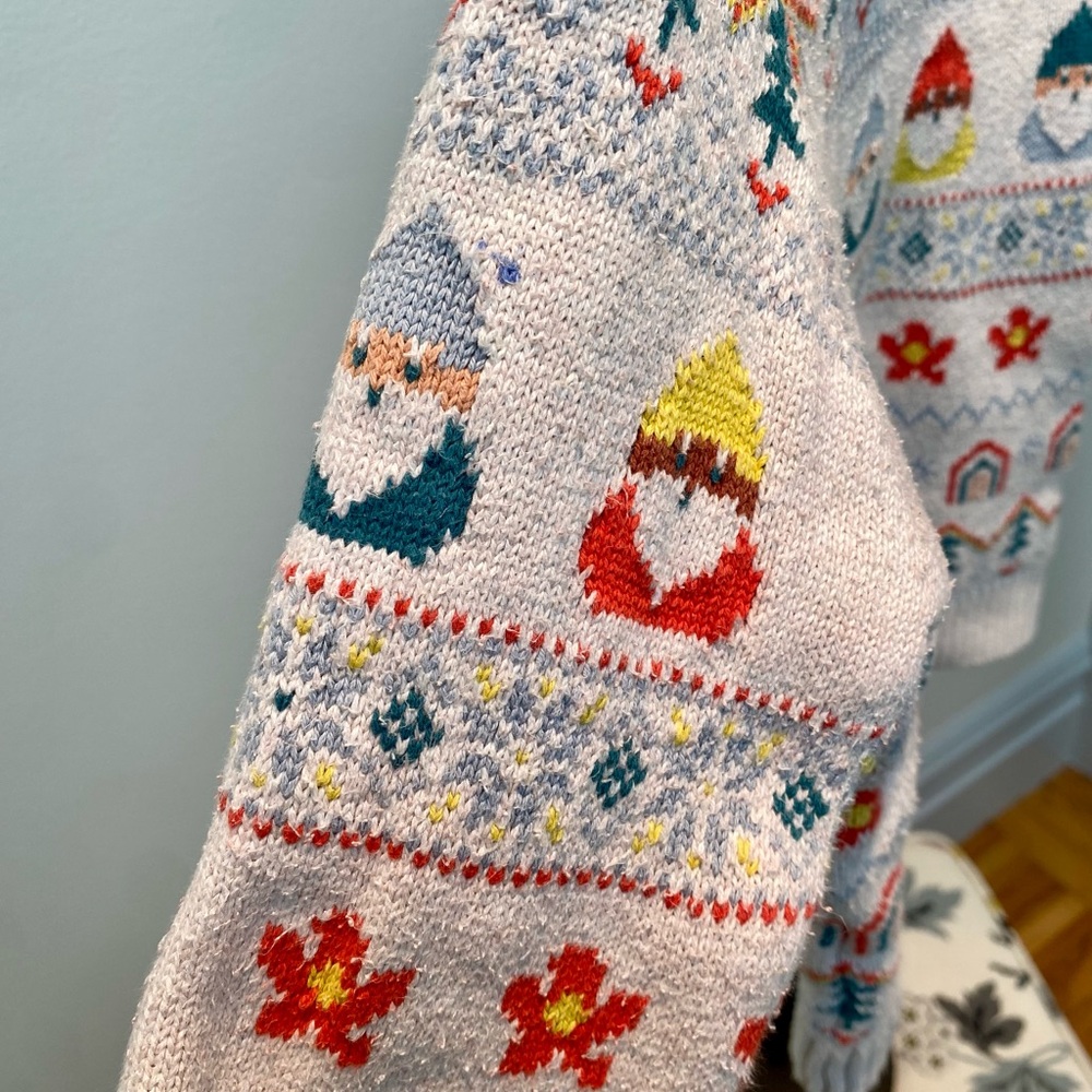 Hanna Andersson Gnome Patterned Sweater - Cream, Red, Blue, Yellow - Picture 5 of 13